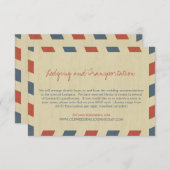 アンティークAirmail結婚の情報 エンクロージャーカード (正面/裏面)