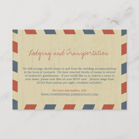 アンティークAirmail結婚の情報 エンクロージャーカード (正面)