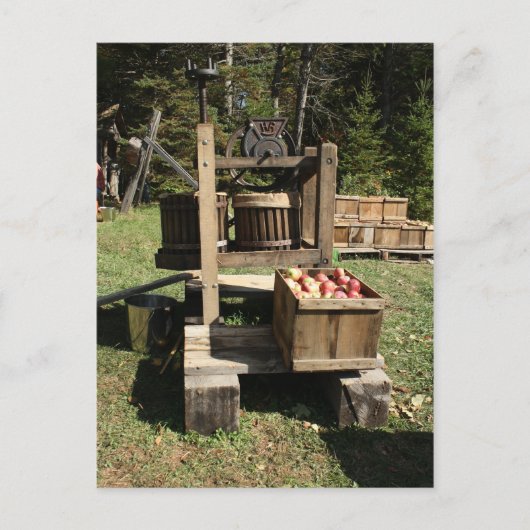 アンティークApple Cider Press ポストカード (正面)
