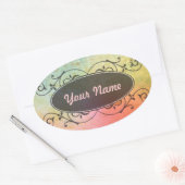 アンティークARTsパターン(デザイン) 楕円形シール (封筒)