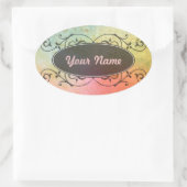 アンティークARTsパターン(デザイン) 楕円形シール (バッグ)