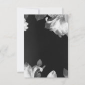 アンティークB&Wヴィンテージロマンチックフローラ結婚ズ 出欠カード (裏面)