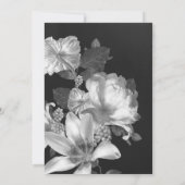 アンティークB&Wヴィンテージロマンチックフローラ結婚ズ 招待状 (裏面)