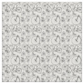 アンティークBikes & Bickes Fabric、カスタムBGカラー付き ファブリック (クローズアップ)