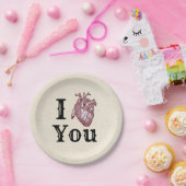 アンティークIハート ペーパープレート (パーティー)