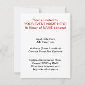 アンティークRVキャンパー及びカースケッチ 招待状 (裏面)