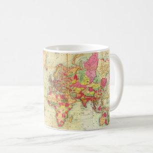 アンティークWorld Mapヴィンテージ地図 コーヒーマグカップ