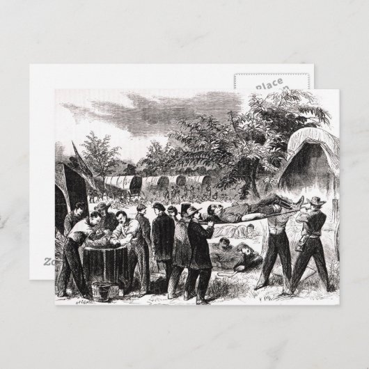 アンティータムの戦い後の負傷者の搬送 ポストカード (正面/裏面)