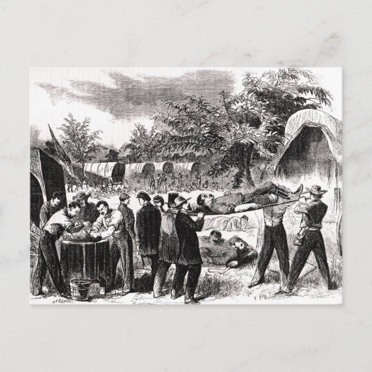 アンティータムの戦い後の負傷者の搬送 ポストカード (正面)