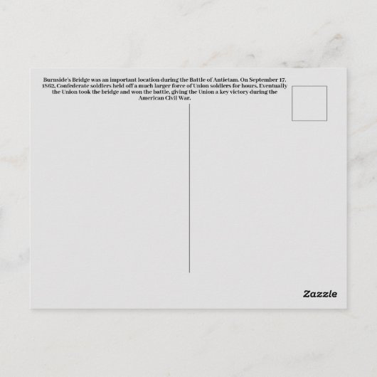アンティータムの戦い：バーンサイドの橋のはがき ポストカード (裏面)
