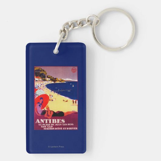 アンティーブのヴィンテージPosterEurope キーホルダー (裏面)