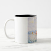 アンティーブの塔（Paul Signac著） ツートーンマグカップ (左)