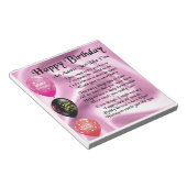 アンティ詩 – ハッピーバースデー ノートパッド (アングル)