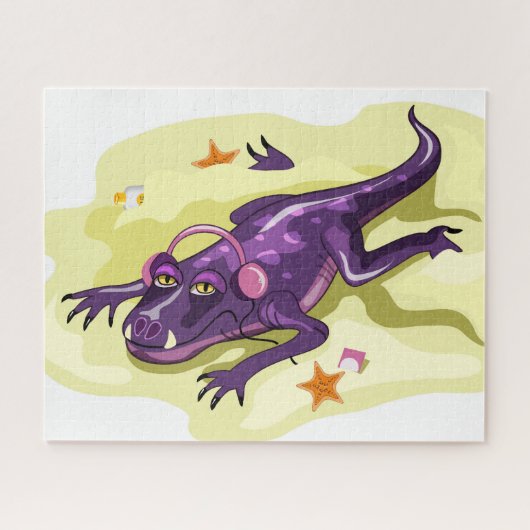 アンテオサウルスのヘッドフォンで日光浴。 ジグソーパズル (横)