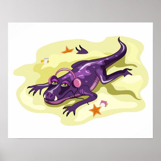 アンテオサウルスのヘッドフォンで日光浴。 ポスター (正面)