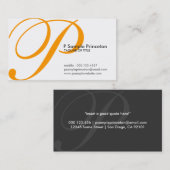 アンテナのイニシャル: オレンジ 名刺 (正面/裏面)