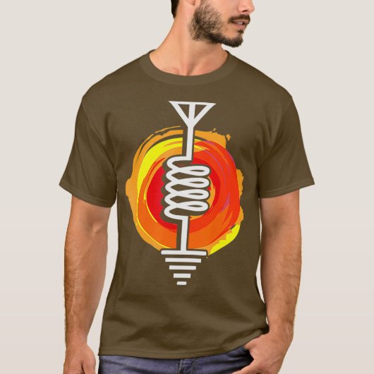 アンテナ回路図ハム無線地上素人 Tシャツ (正面)