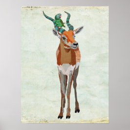 アンテロープとパロットアート ポスター
