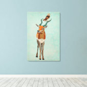 アンテロープとフクロウキャンバス キャンバスプリント (インサイチュ (ウッドフロア))