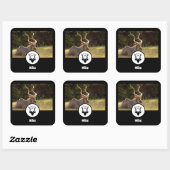 アンテロープのシルエット名タグフォト スクエアシール (シート)