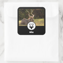 アンテロープのシルエット名タグフォト スクエアシール