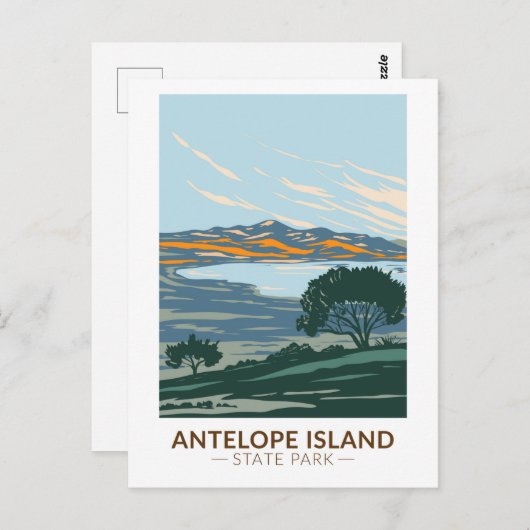 アンテロープアイランド州パークユタヴィンテージハガキ ポストカード (正面/裏面)