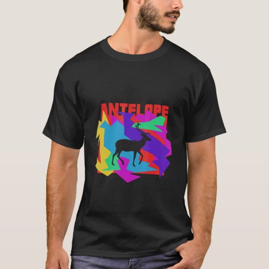 アンテロープアニマルモサイクパズル Tシャツ (正面)