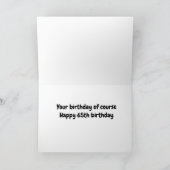 «アンテロープカードを使った第65誕生日ユーモア カード (内部)