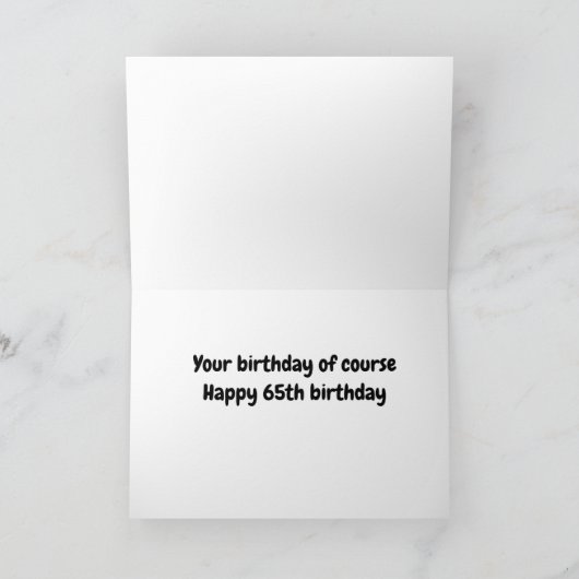 «アンテロープカードを使った第65誕生日ユーモア カード (内部)