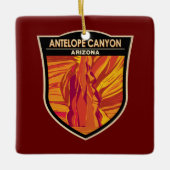 アンテロープキャニオンアリゾナトラベルアートヴィンテージ セラミックオーナメント (正面)