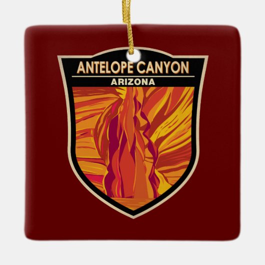 アンテロープキャニオンアリゾナトラベルアートヴィンテージ セラミックオーナメント (正面)