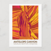 アンテロープキャニオンアリゾナトラベルアートヴィンテージ ポストカード (正面)