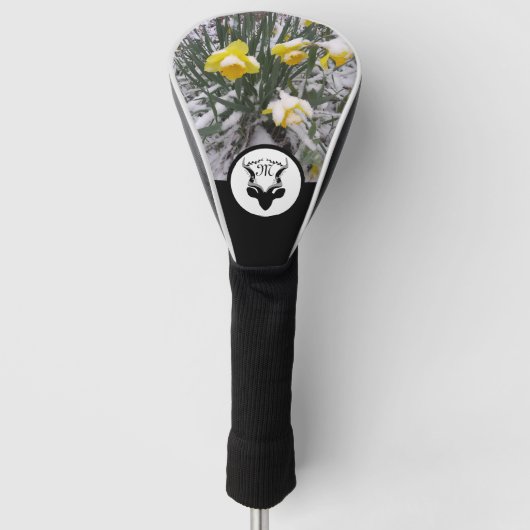 アンテロープシルエットモノグラムカスタマイズw写真付 ゴルフヘッドカバー (正面)