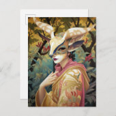 アンテロープマスクレディーサーレアルファンタジーアートハガキ ポストカード (正面/裏面)