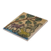 アンテロープ動物ファミリーアンティークHPペルシャレプロ タイル (側面)