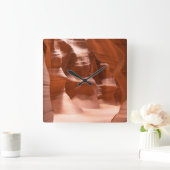 アンテロープ渓谷、自然点灯 スクエア壁時計 (ホーム)