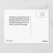アンテロープ・コークスクリューのキャニオン、アリゾナ州 ポストカード (裏面)