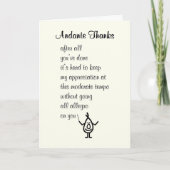 アンテ感謝していAおもしろいさん感謝の詩 サンキューカード (正面)