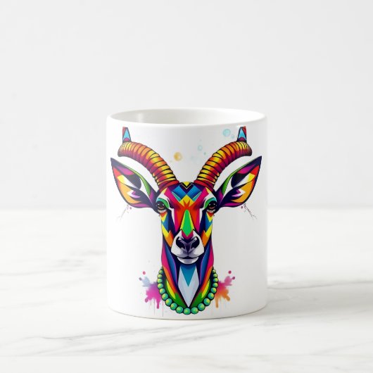 アンテ鮮やかロープスピリット – ビーズのネックレスアート コーヒーマグカップ (中央)