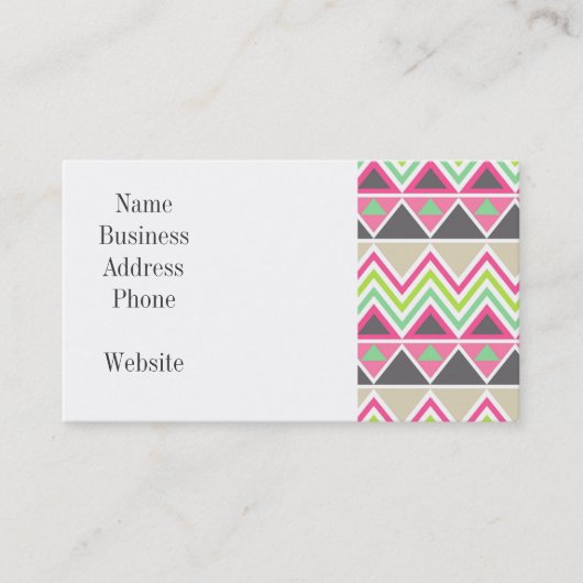 アンデアステカストリバルマウンテンシェブロンジグザグ 名刺 (正面)