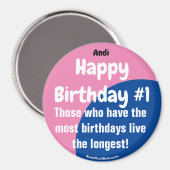 アンディハッピーバースデー#1ガールマグネット マグネット (正面/裏面)