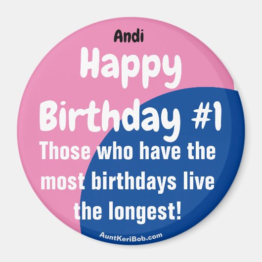 アンディハッピーバースデー#1ガールマグネット マグネット (正面)