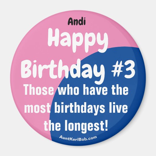 アンディハッピーバースデー#3ガールマグネット マグネット (正面)