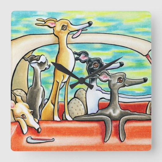 アンディーのロードトリップ スクエア壁時計 (正面)