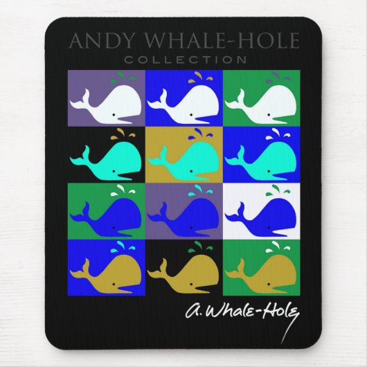 アンディーWhale-Hole™_12パネルによって逆にされる色のmousepad マウスパッド (正面)