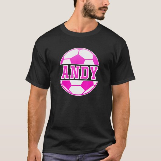 アンディ名ガールズサッカー遊サッカースポーツファンバ Tシャツ (正面)