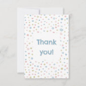アンディ紙吹雪水色ドットサンキューカード サンキューカード (正面)