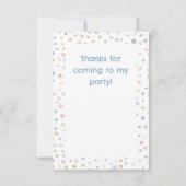 アンディ紙吹雪水色ドットサンキューカード サンキューカード (裏面)