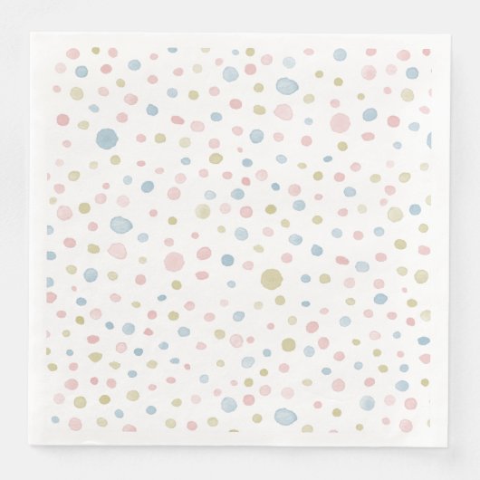 アンディ紙吹雪水色ドットペーパーナプキン (正面)