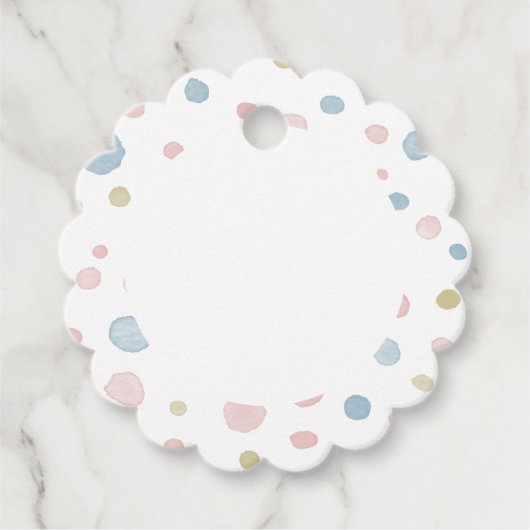 アンディ紙吹雪水色ドットメッセージカード フェイバータグ (正面)